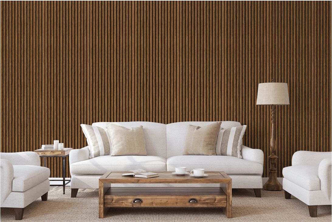 Brown Oak Slat Panel (9' x 2')