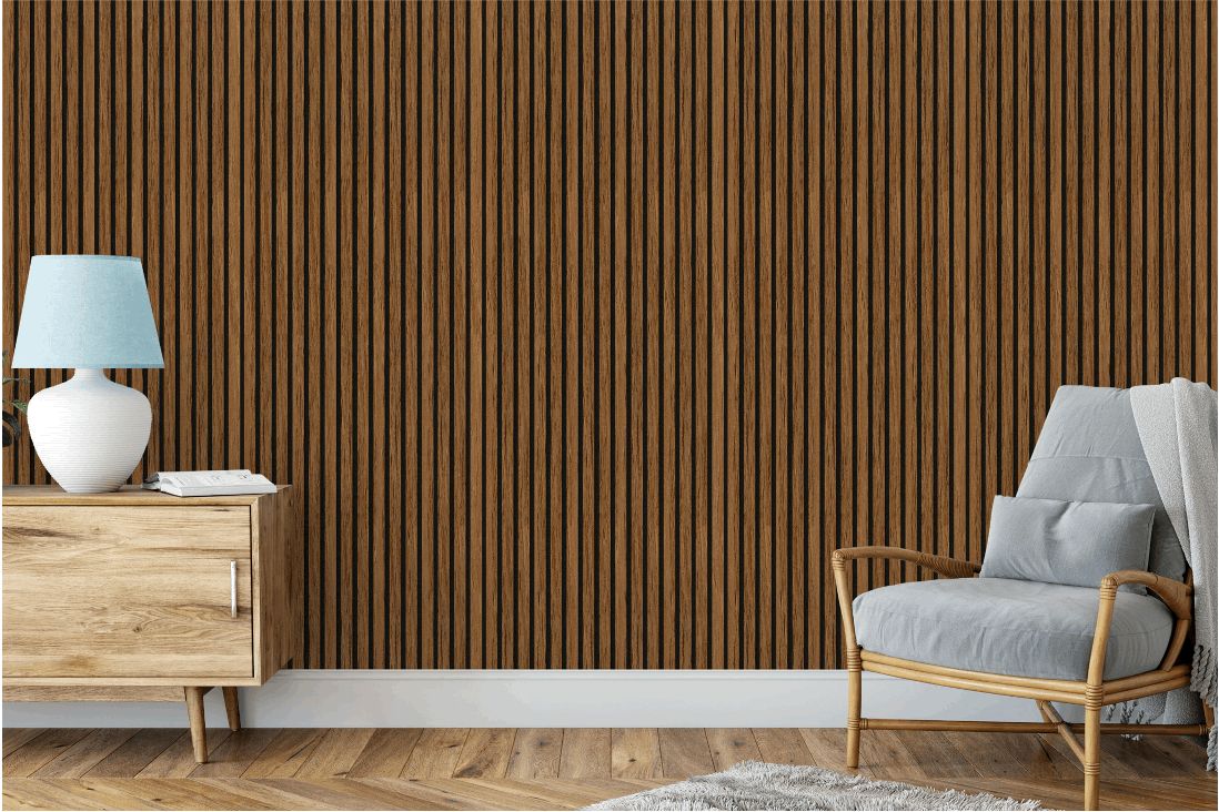 Brown Oak Slat Panel (9' x 2')