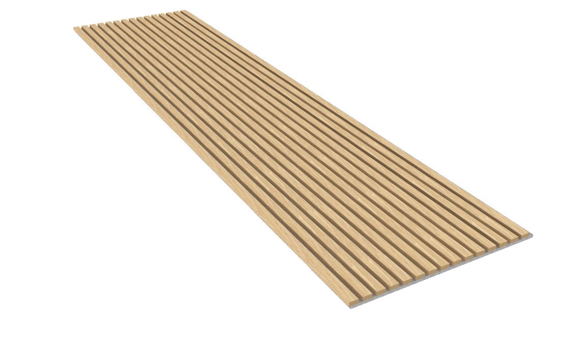 Oak Slat Panel (Grey Felt - 9' x 2')